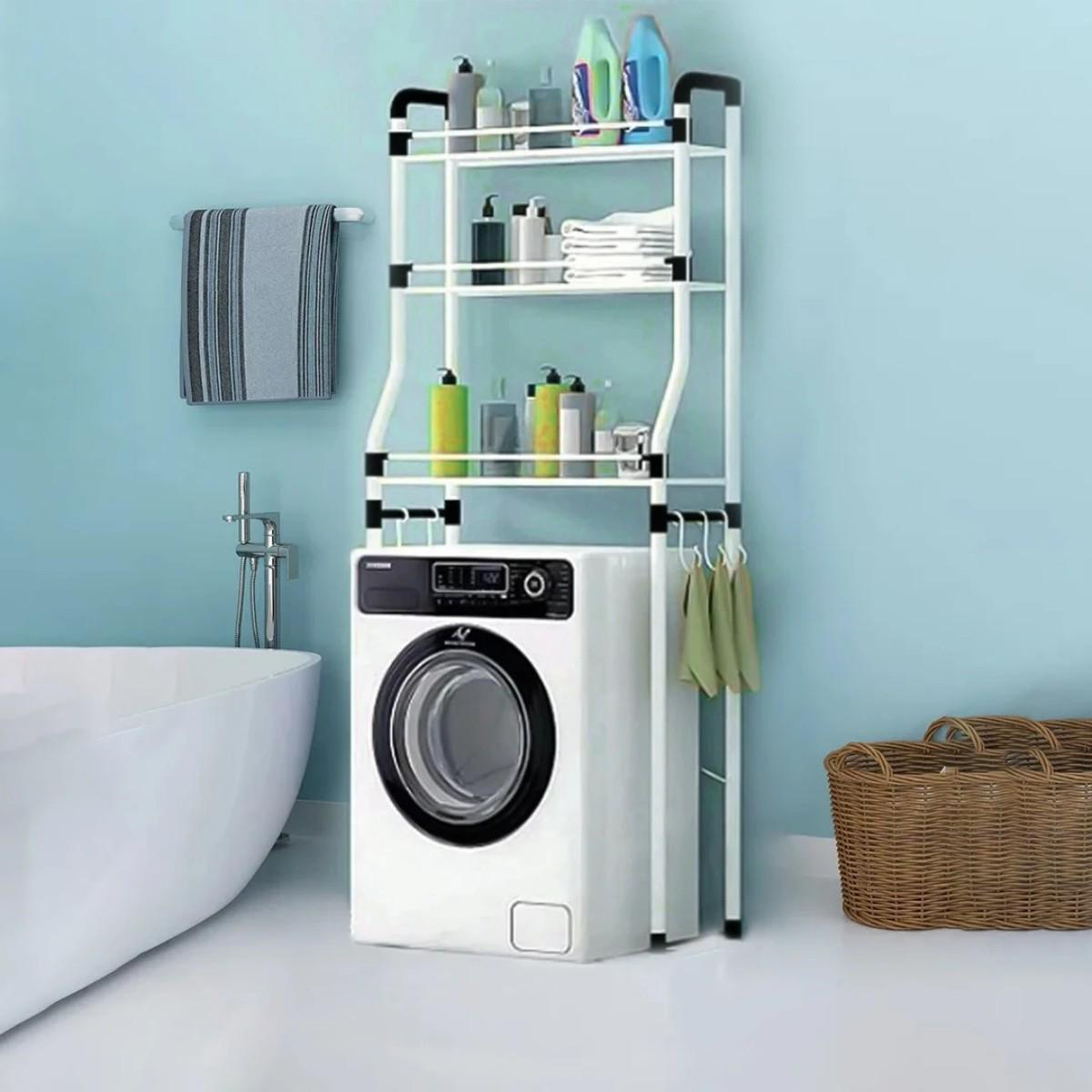 Полка стеллаж над стиральной машинкой Laundry Rack напольная 68х25х160 см (R30891)