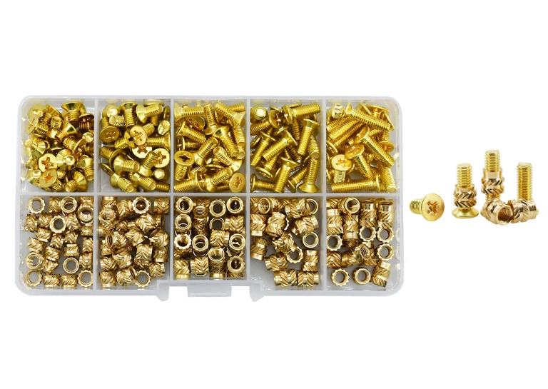 Набір термогайки та гвинти латунні для 3D друку та моделювання Spec М4 мм 260 шт. (SP-16704260)