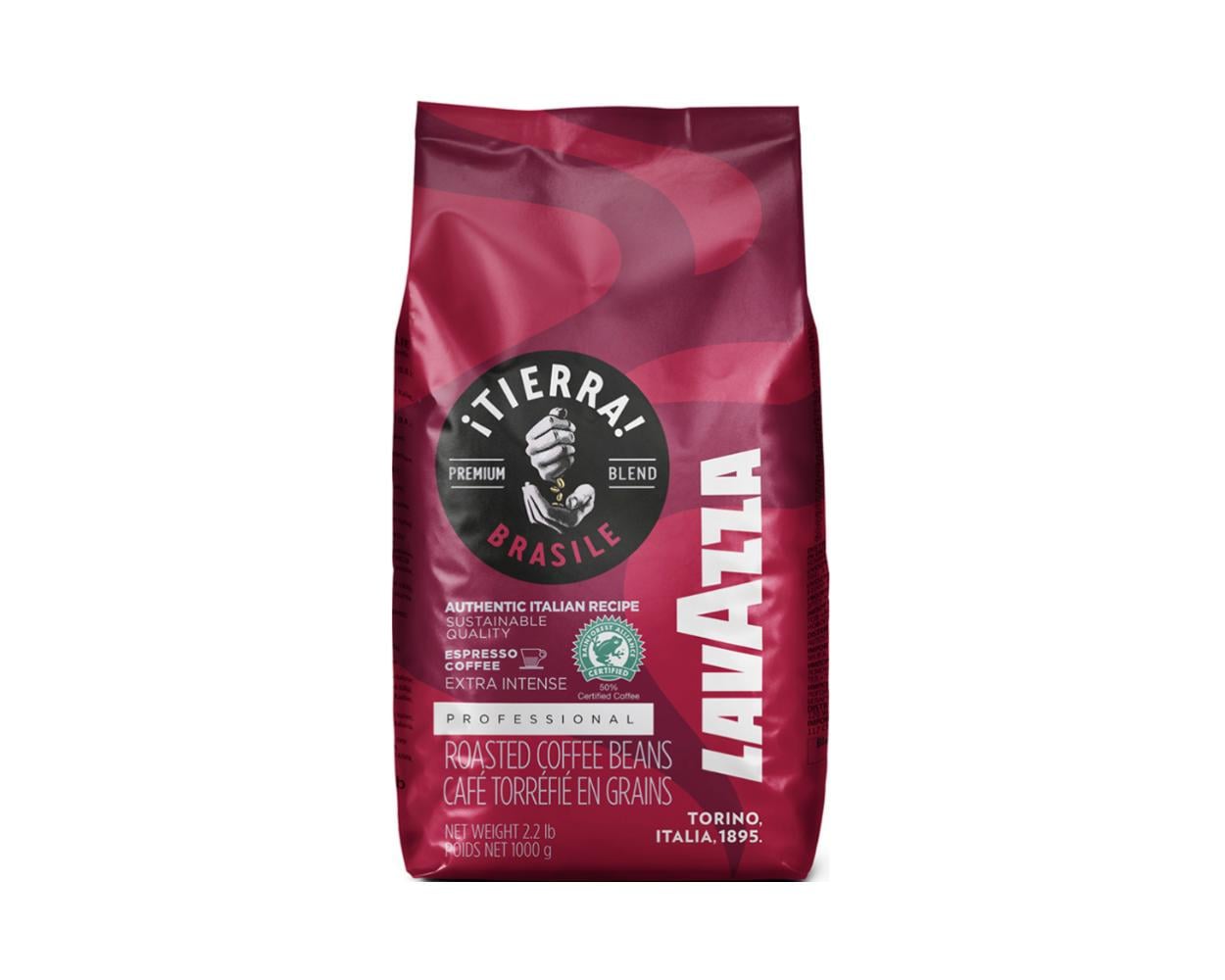Кава LAVAZZA Tierra Brazil extra intense в зернах 1 кг