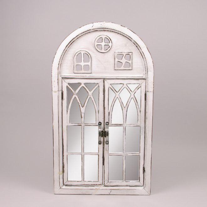 Зеркало настенное Flora деревянное состаренное Белый (39819) Зеркало настенное Flora деревянное состаренное Белый (39819)