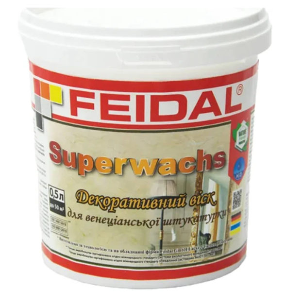 Воск декоративный Feidal Superwachs глянцевый ндля венецианской штукатурки 0,5 л Бесцветный (1816083063)