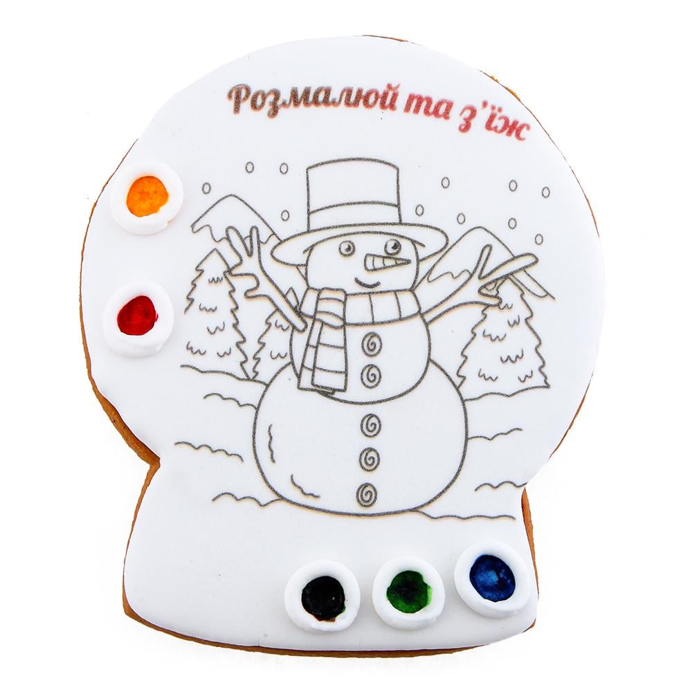 Пряник-раскраска Крафт Печиво Снеговик №1 85 г