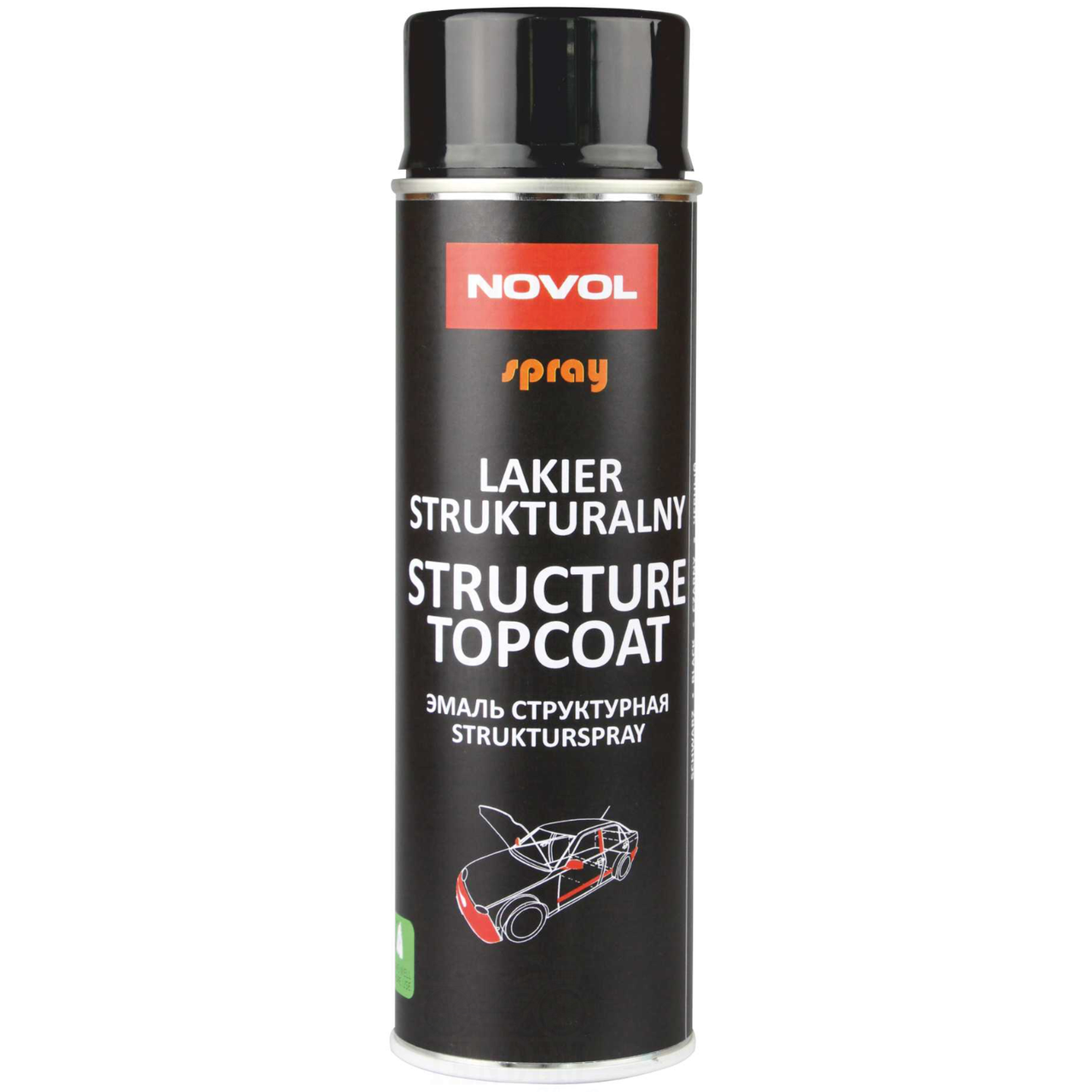 Краска структурная для пластика Novol Sprayаэрозоль 500 мл Черный