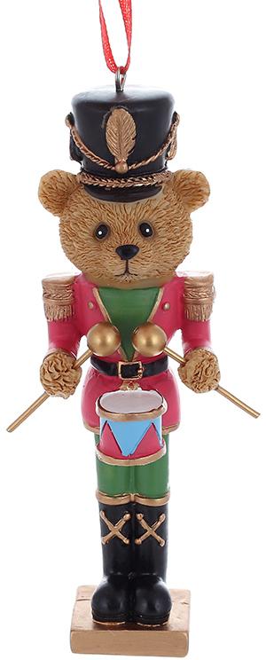 Фигурки новогодние подвесные Мишка Барабанщик 15 см 6 шт. Розовый (BD-837-235)