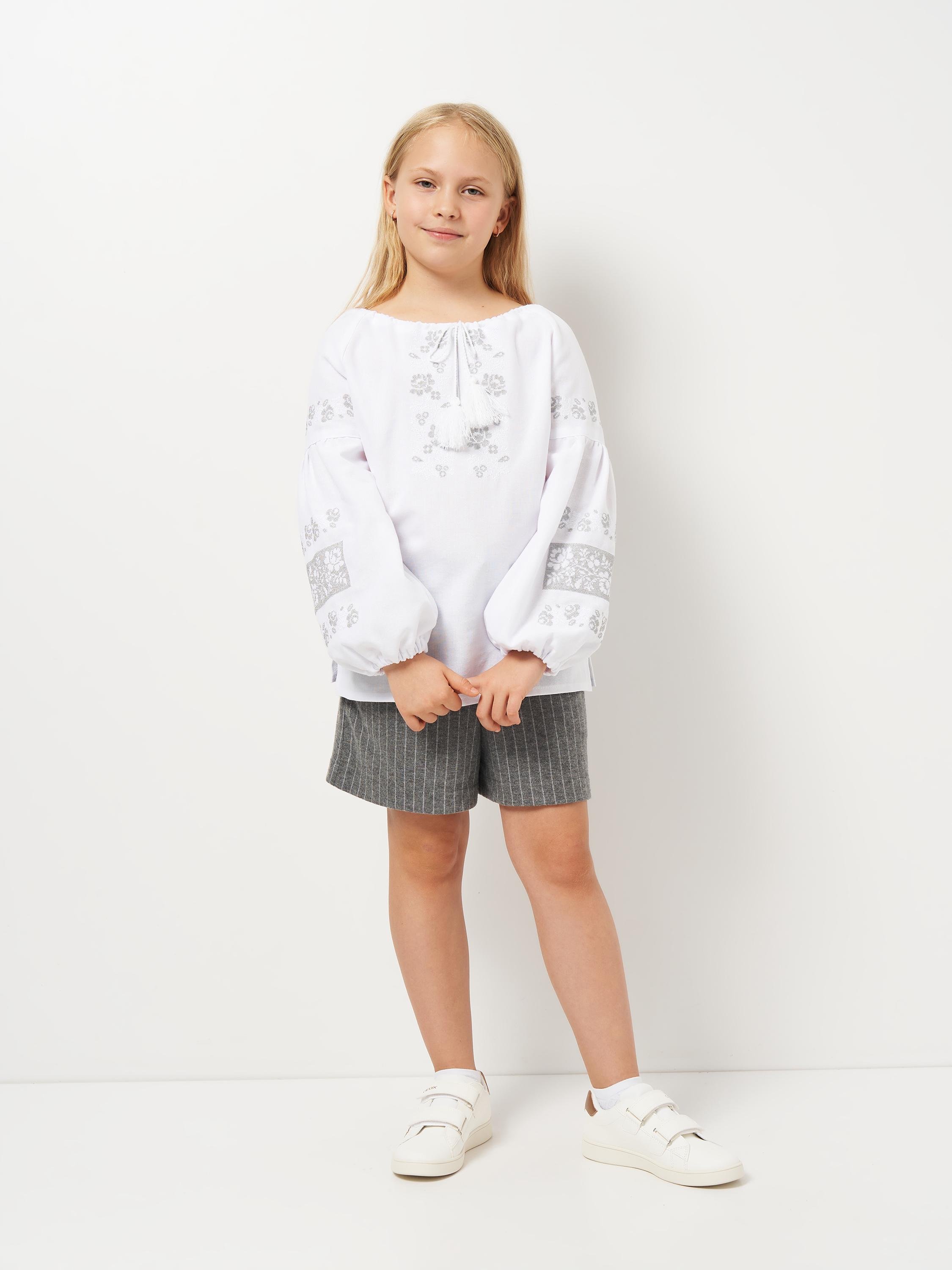 Вышиванка детская для девочки Вышиваночка р. 134 Белый (918-1) - фото 4 Вышиванка детская для девочки Вышиваночка р. 134 Белый (918-1) - фото 4