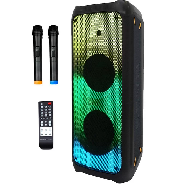 Акустическая система Goldteller GT-5050 с подсветкой 2 микрофона и пульт Черный (15064)