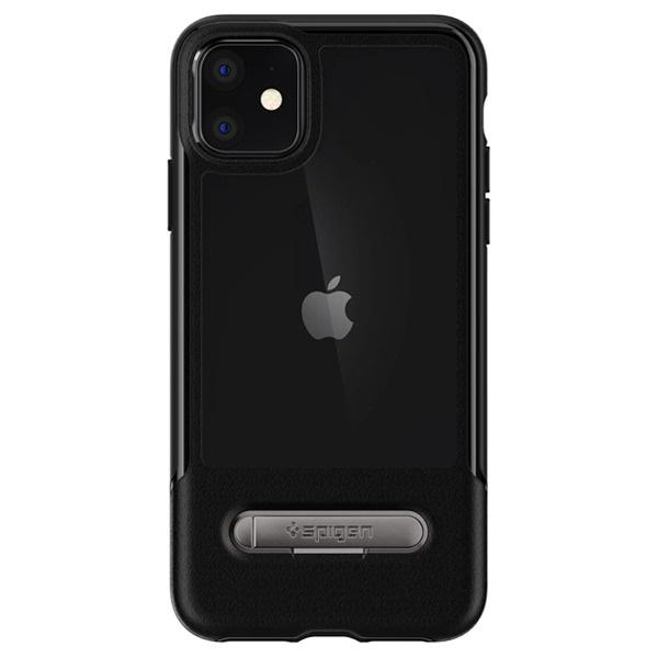 Чехол прозрачный противоударный с подставкой Spigen Slim Armor Essential S Ultra Hybrid 076CS27085 для Iphone 11 (6.1") Black - фото 7