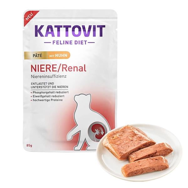 Корм влажный лечебный консервы для котов с заболеваниями почек Kattovit Veterinary Niere Renal курица паштет Корм влажный лечебный консервы для котов с заболеваниями почек Kattovit Veterinary Niere Renal курица паштет