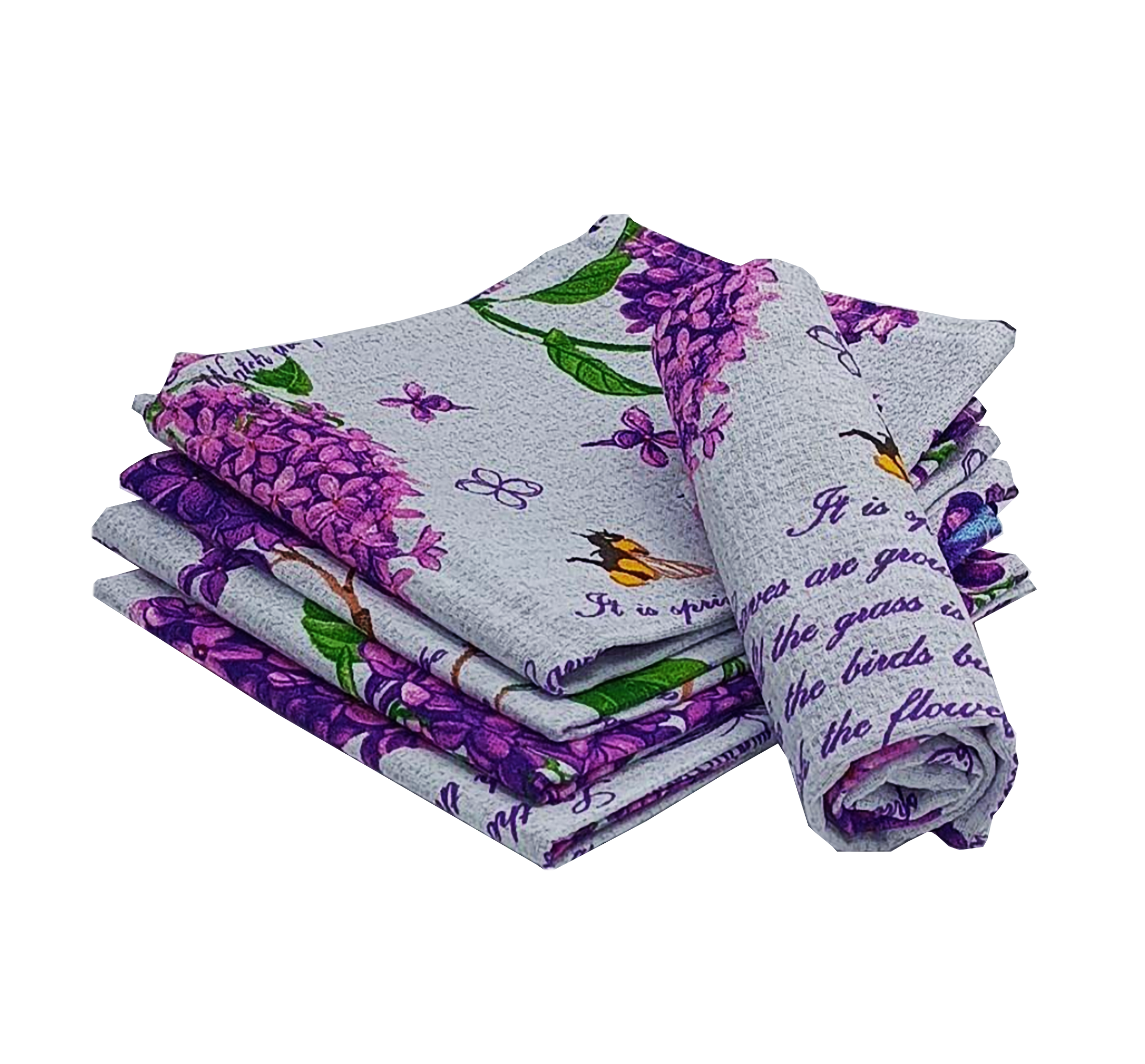 Набір кухонних рушників Luxyart Бузок 35x70 см 5 шт. (LQ-744)