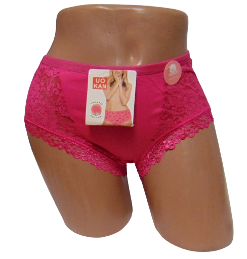 Трусы с кружевом Uokin organic cotton XL Розовый