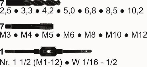 Набір мітчиків та свердел TAP&DRILL HSS-G SYSTEM - фото 2