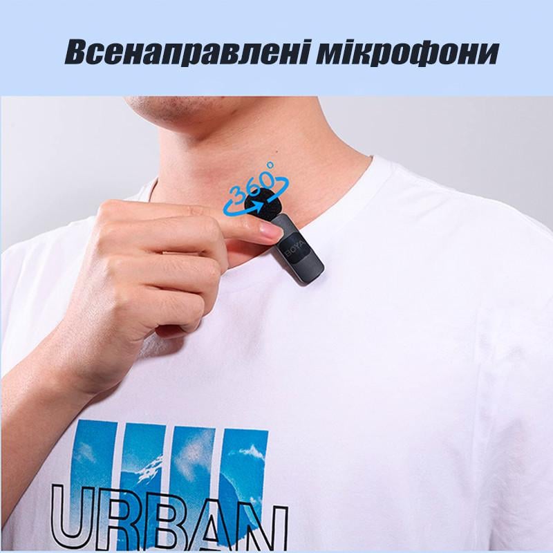 Микрофон беспроводной петличный Boya BY-V20 Mini Type C на одежду/для телефона/для записи видео (BOYA-BY-V20) - фото 9 Микрофон беспроводной петличный Boya BY-V20 Mini Type C на одежду/для телефона/для записи видео (BOYA-BY-V20) - фото 9