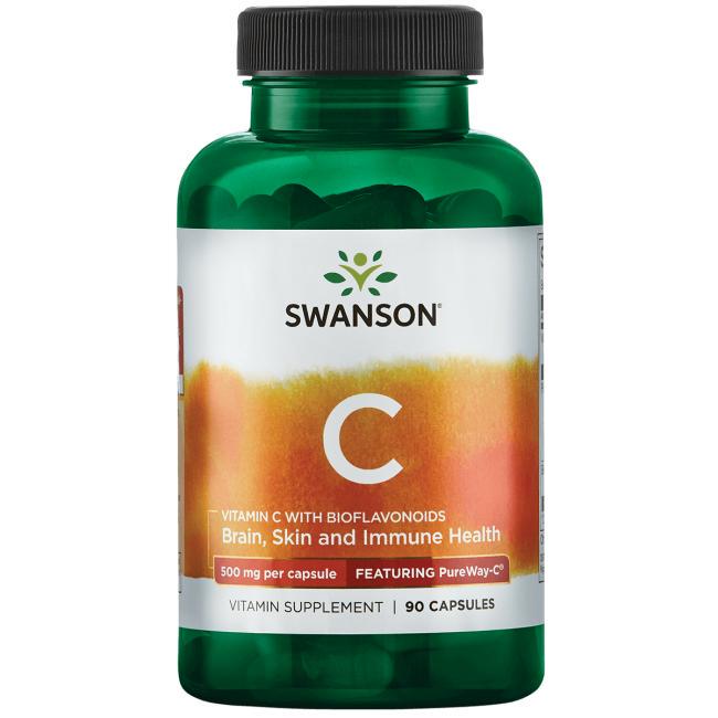 Витамин C Swanson Vitamin C with Bioflavonoids Featuring PureWay-C 500 мг 90 Caps