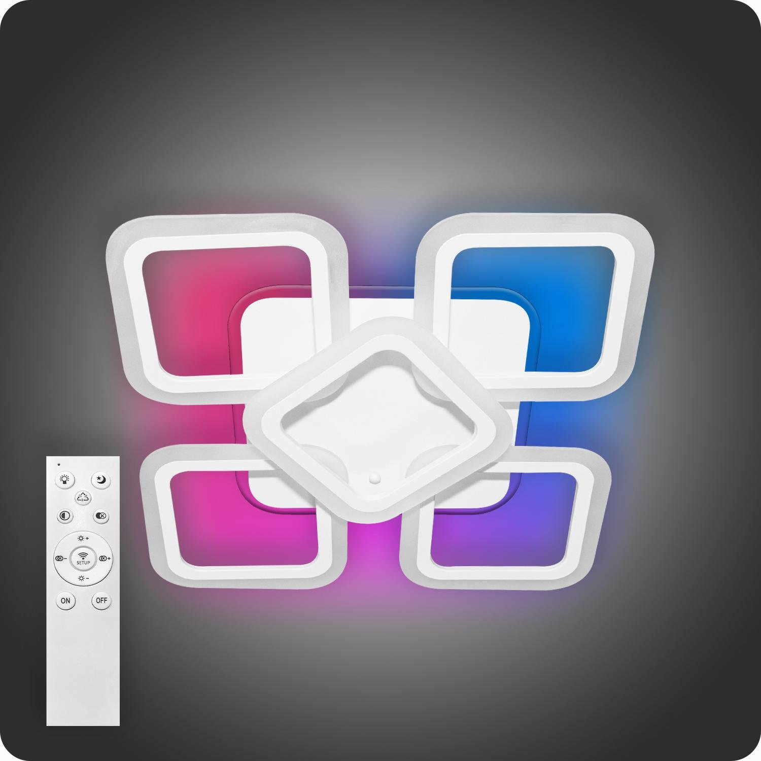 Люстра світлодіодна 517 Light 3color з пультом 90 Вт Білий (01844)