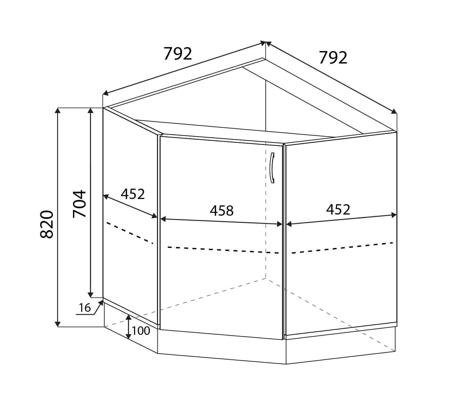 Тумба кутова кухонна МАКСІ-МЕблі №1 без стільниці Сірий/Ваніль (80134) - фото 2 Тумба кутова кухонна МАКСІ-МЕблі №1 без стільниці Сірий/Ваніль (80134) - фото 2