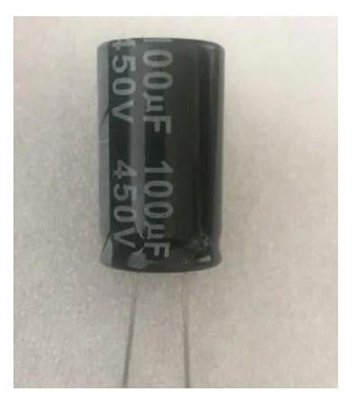 Конденсатор электролитический 100uF 450V 105C 100 мкФ 450В 105 град/100x450Вx105 град гибкие выводы 18x30 мм (17607)