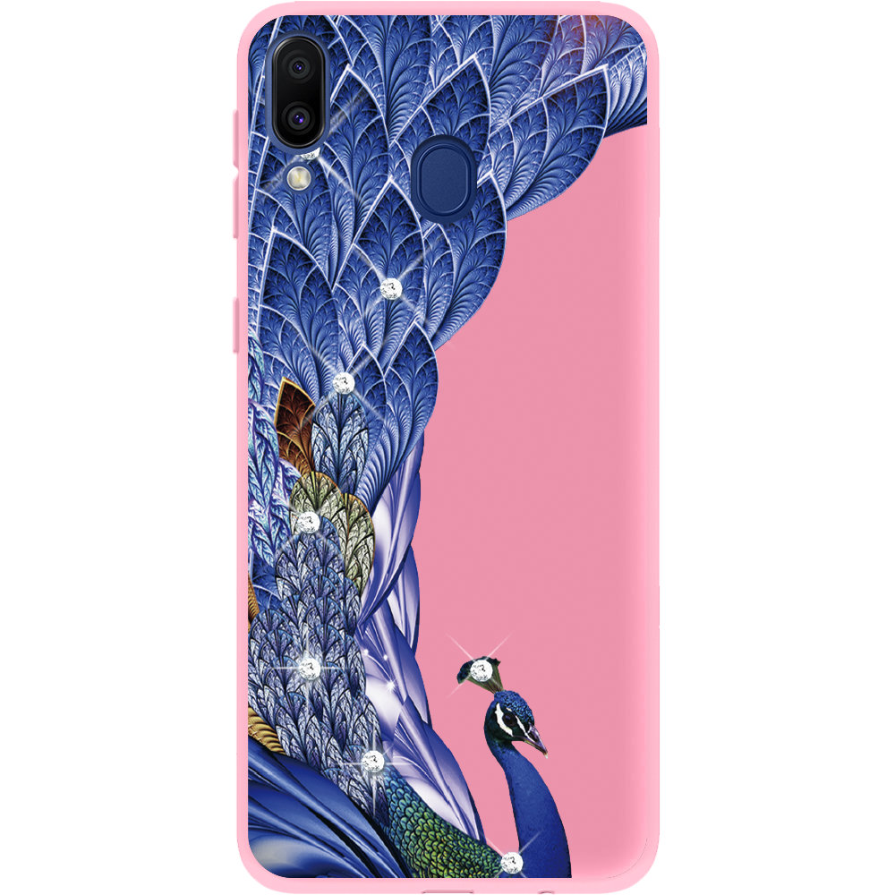 Чохол BoxFace Samsung M205 Galaxy M20 Павич зі стразами Рожевий силікон (36205-rs7-43046)
