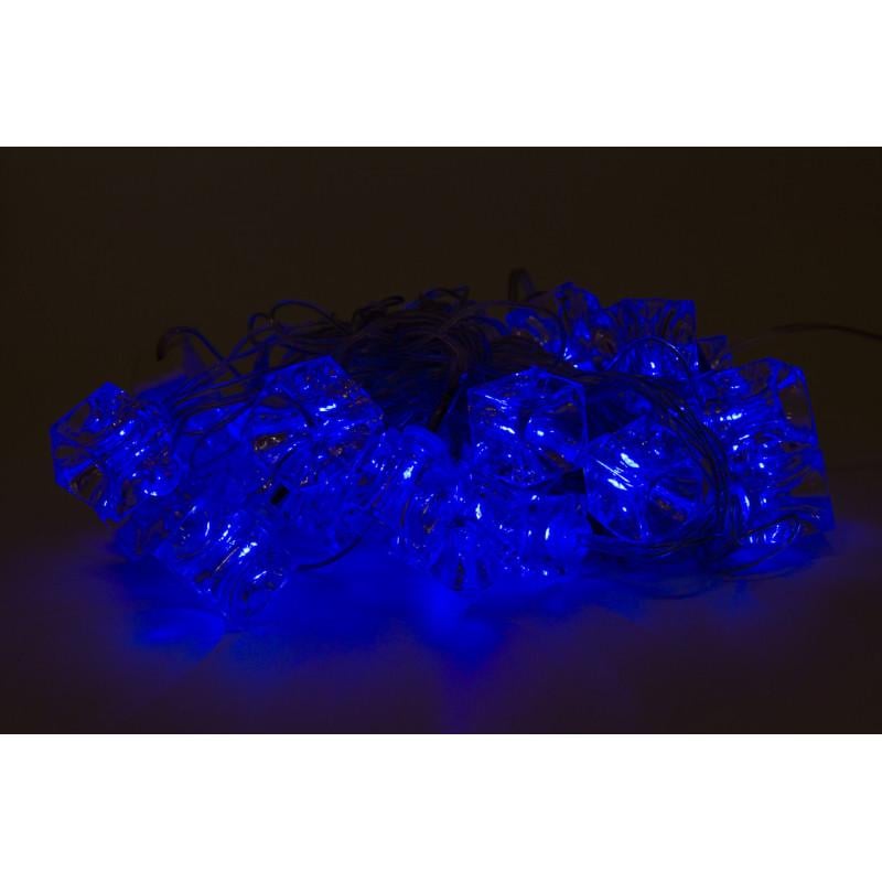 Гирлянда пластиковые кубики 3,6 м 24LED синий IP44 (040223)
