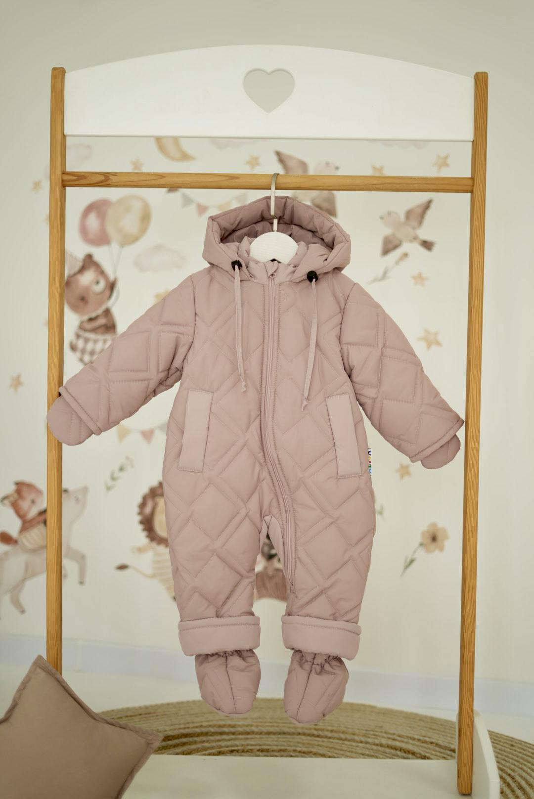 Комбінезон дитячий зимовий суцільний стьобаний 68 см Мокко (977)