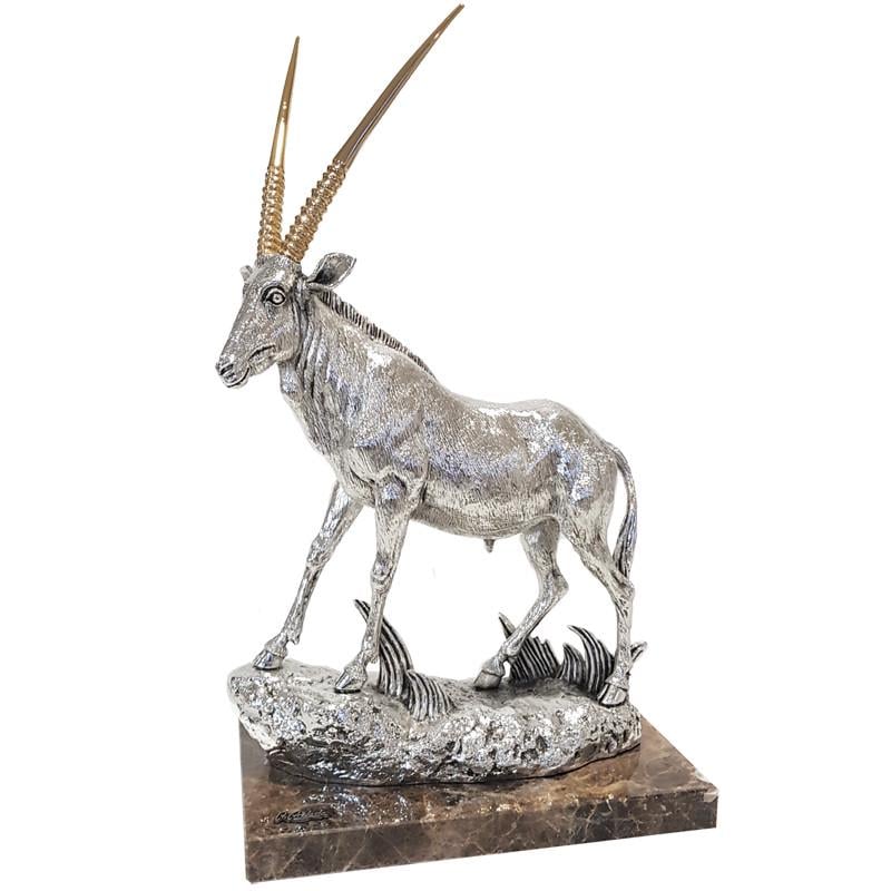 Статуетка з кераміки Anglada Орікс посріблена 57х32х19 см (516Ра)