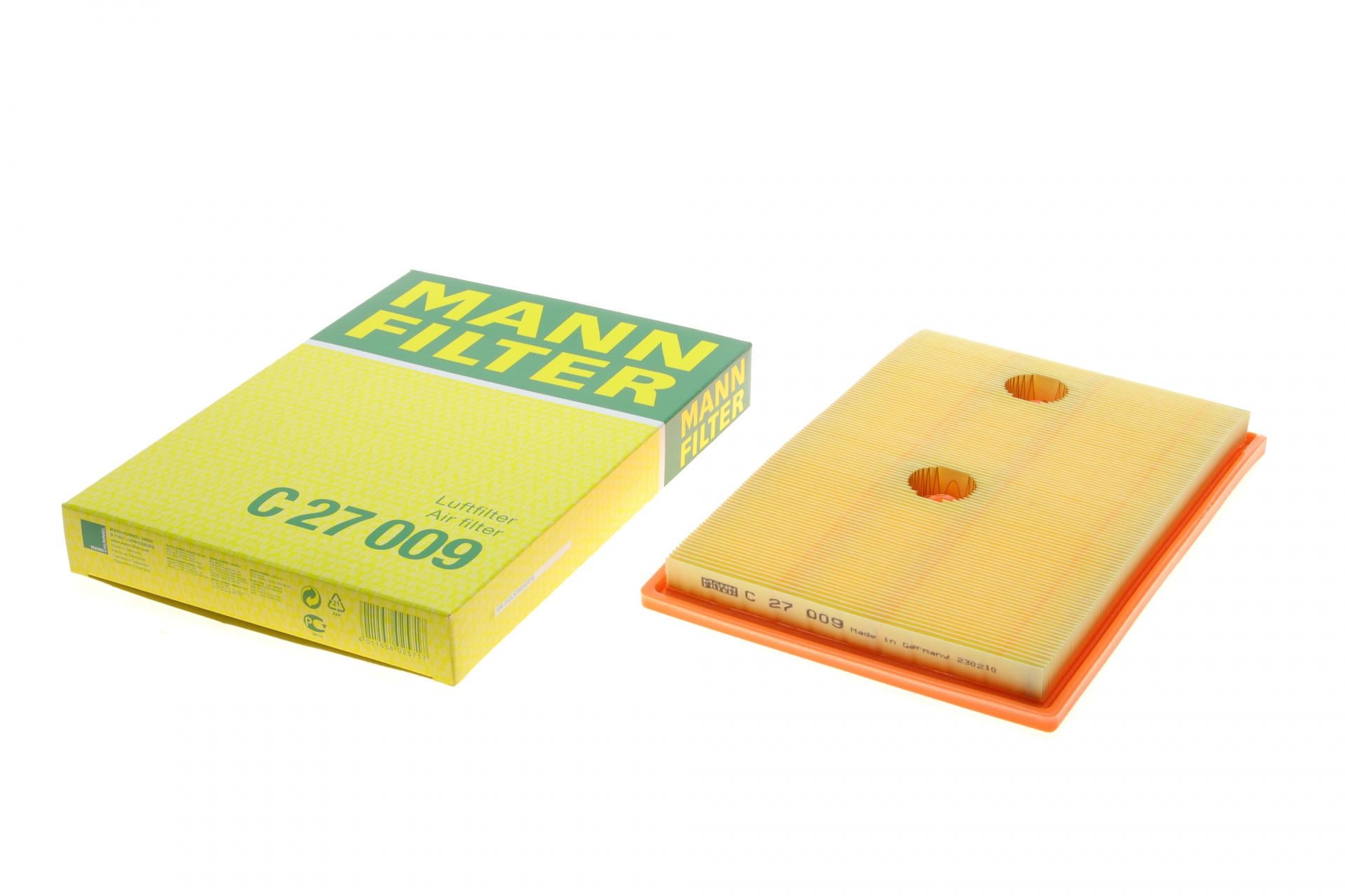Фильтр воздушный Mann-Filter для Audi A3/Skoda Fabia/Octavia/Rapid/SuperB/VW Caddy/Golf/Passat/Touran 1,2-1,4TSI 13- (C 27 009)