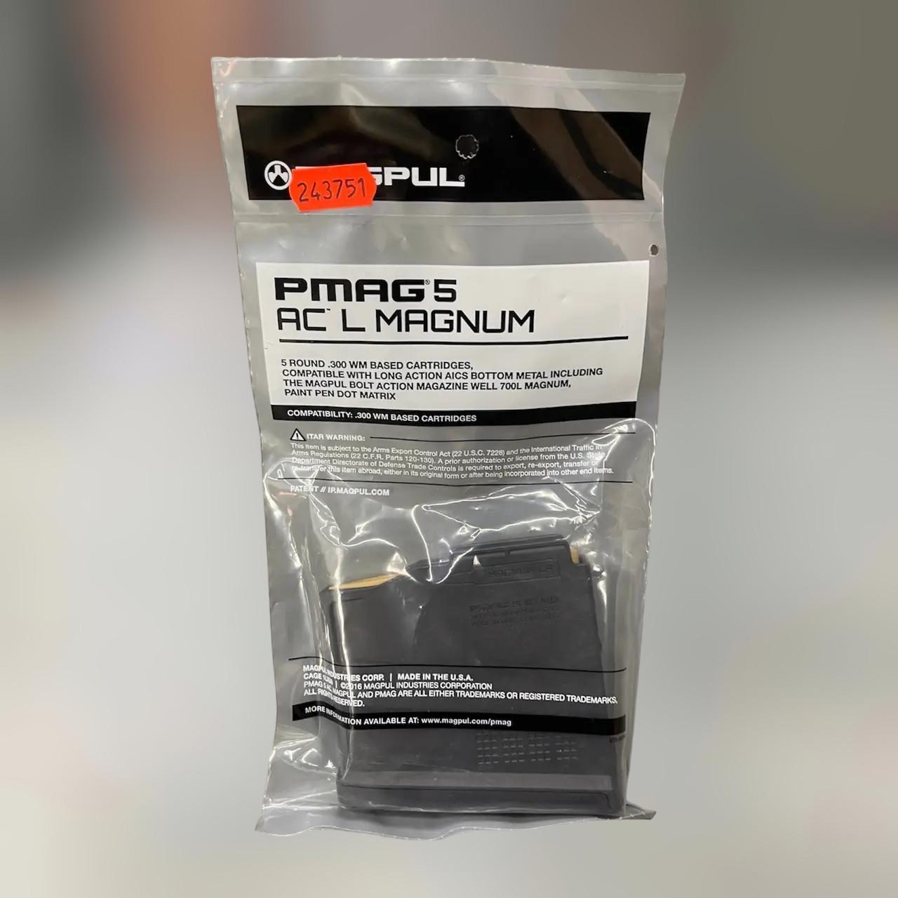 Магазин Magpul PMAG 5 AC L Magnum AICS Long Action калібр .300 WM на 5 патронів (MAG698)