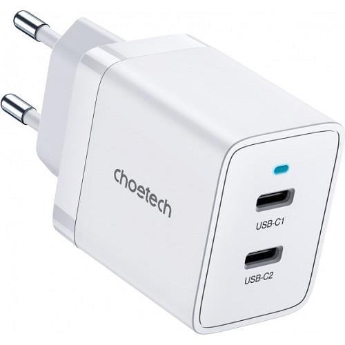 Зарядний пристрій Choetech Q5006-EU-WH 2хUSB-C 40Вт PD QC3.0 Q5006 Білий (568711) - фото 2