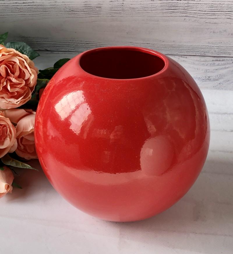 Ваза керамическая BonaDi Шар глянец 17 см Red Ваза керамическая BonaDi Шар глянец 17 см Red