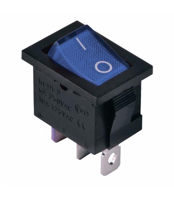 Переключатель TechnoSystems KCD1-2-101N BL/B 220 V с подсветкой Blue (1554871109)
