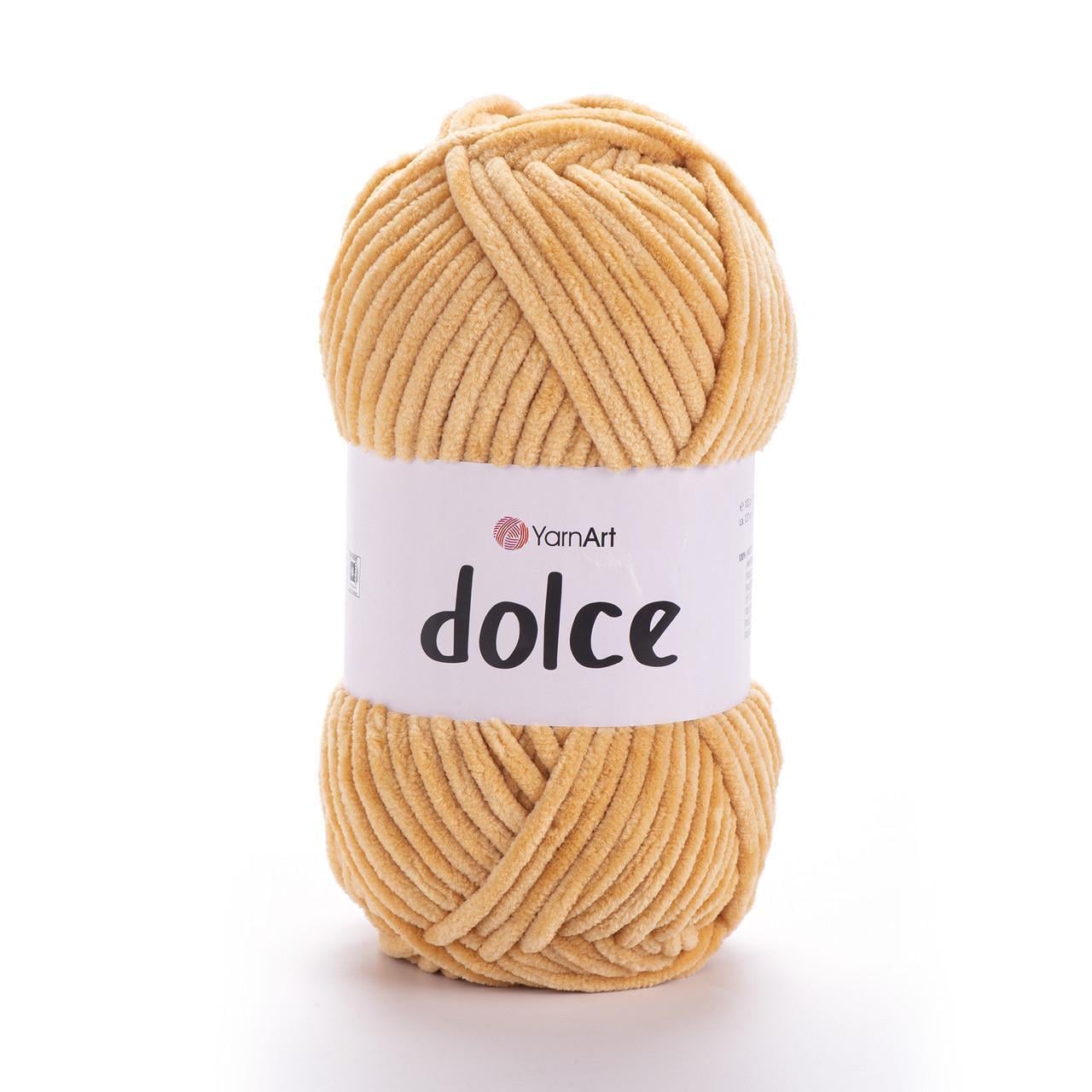 Пряжа махровая YarnArt Dolce для макраме/вязания/ткачества Светло-оранжевый №855 (2614049685)