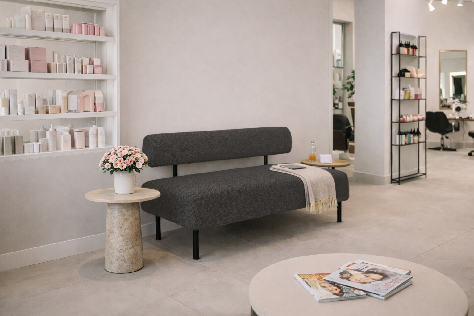 Диван Tobi Sho Люмо 1200х540х750 мм букле Alpaca Темно-серый/97