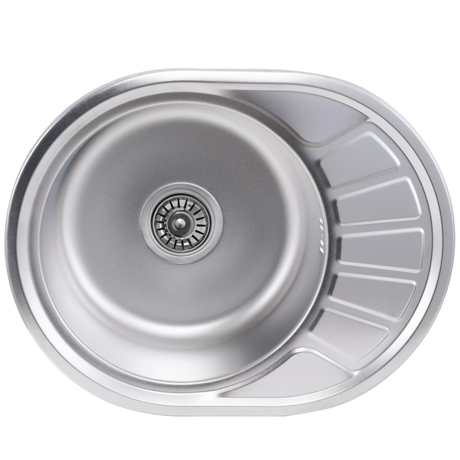 Мойка кухонная Valeso нержавеющая сталь PLS-A44151 570x450 мм овальная 0,8 мм (237027)