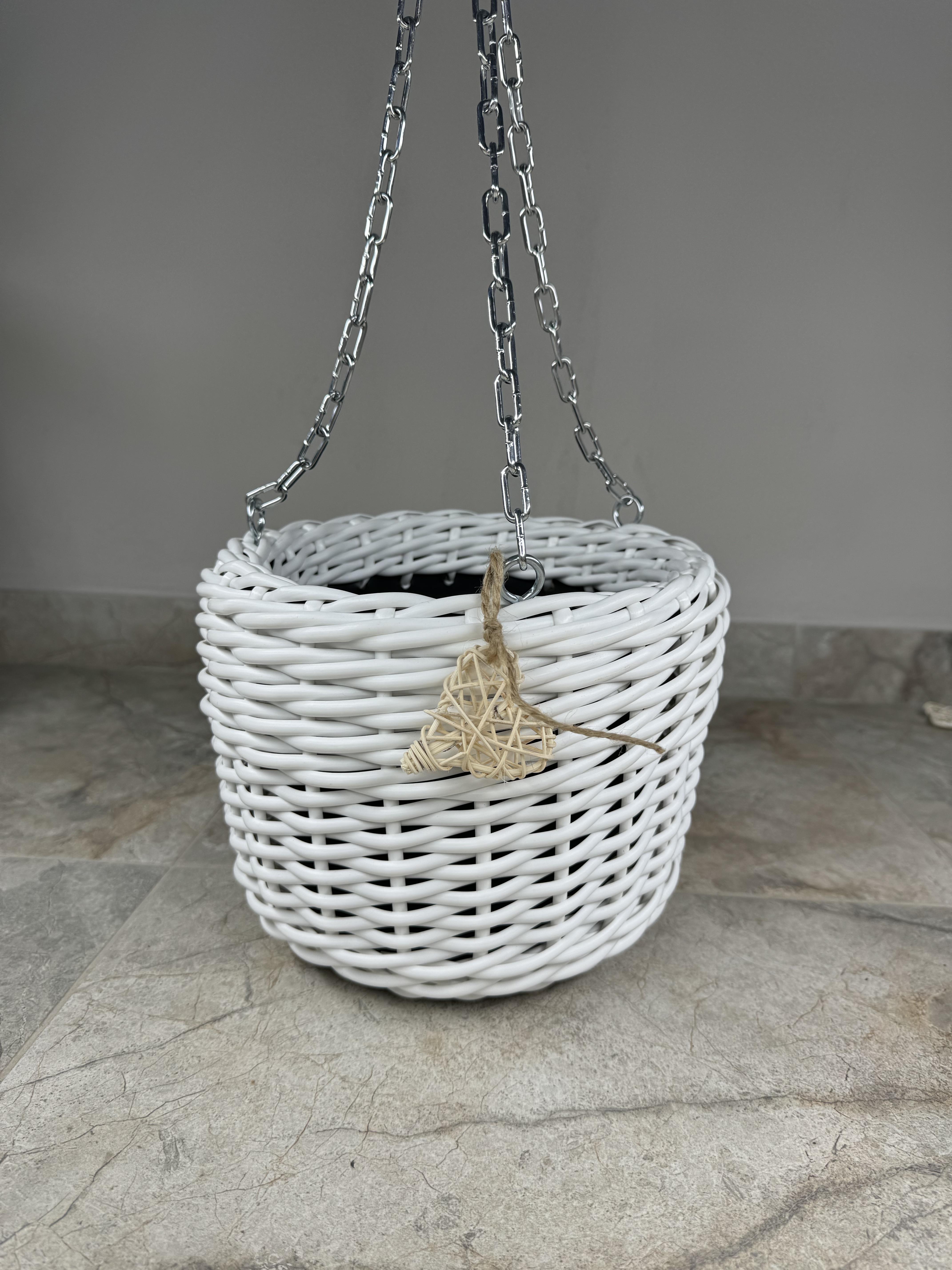 Кашпо підвісне із штучного ротангу ручної роботи 5 л Білий (327401) - фото 2 Кашпо підвісне із штучного ротангу ручної роботи 5 л Білий (327401) - фото 2