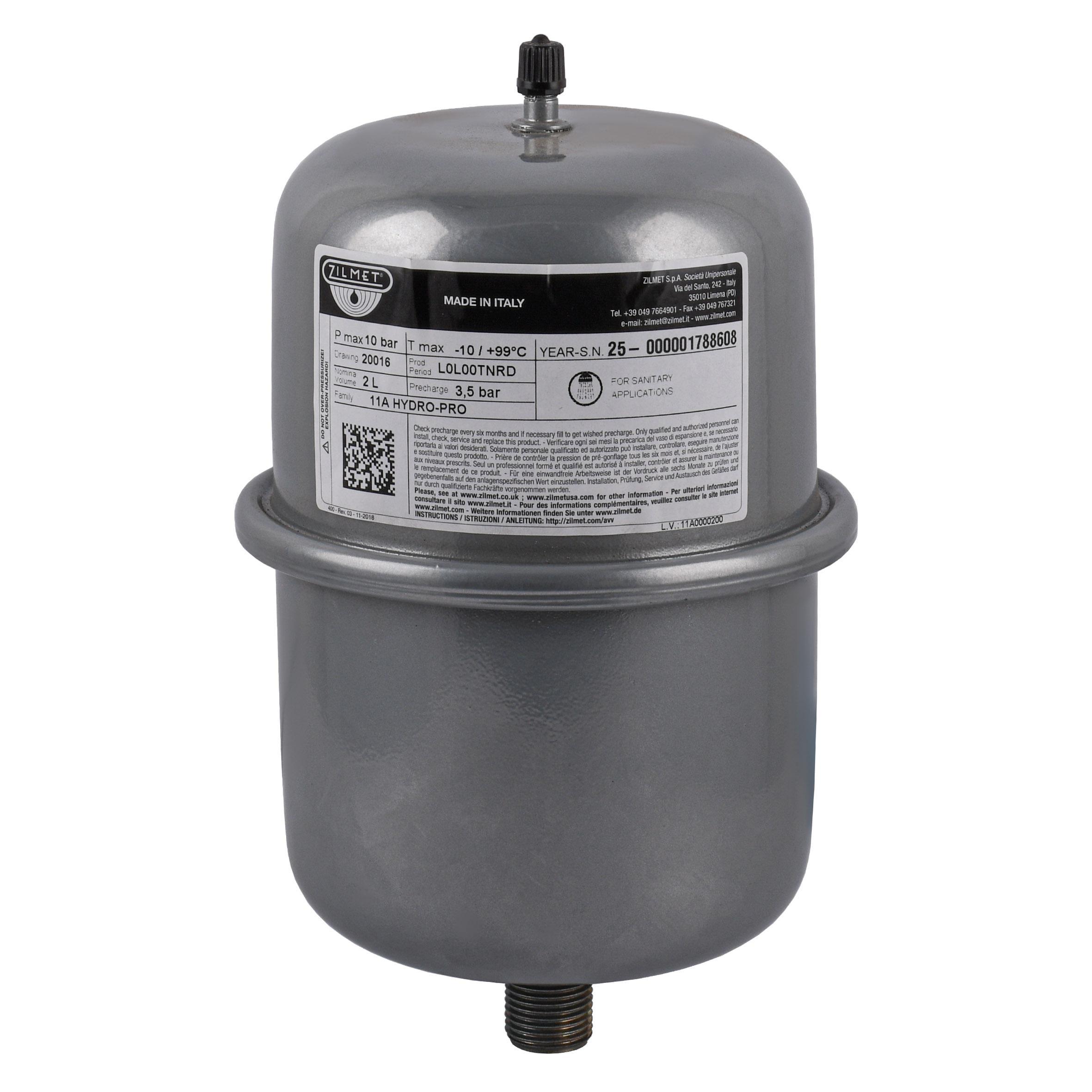Гидроаккумулятор с фиксированной мембраной Zilmet HYDRO-PRO 10bar 2 л (11A0000200)