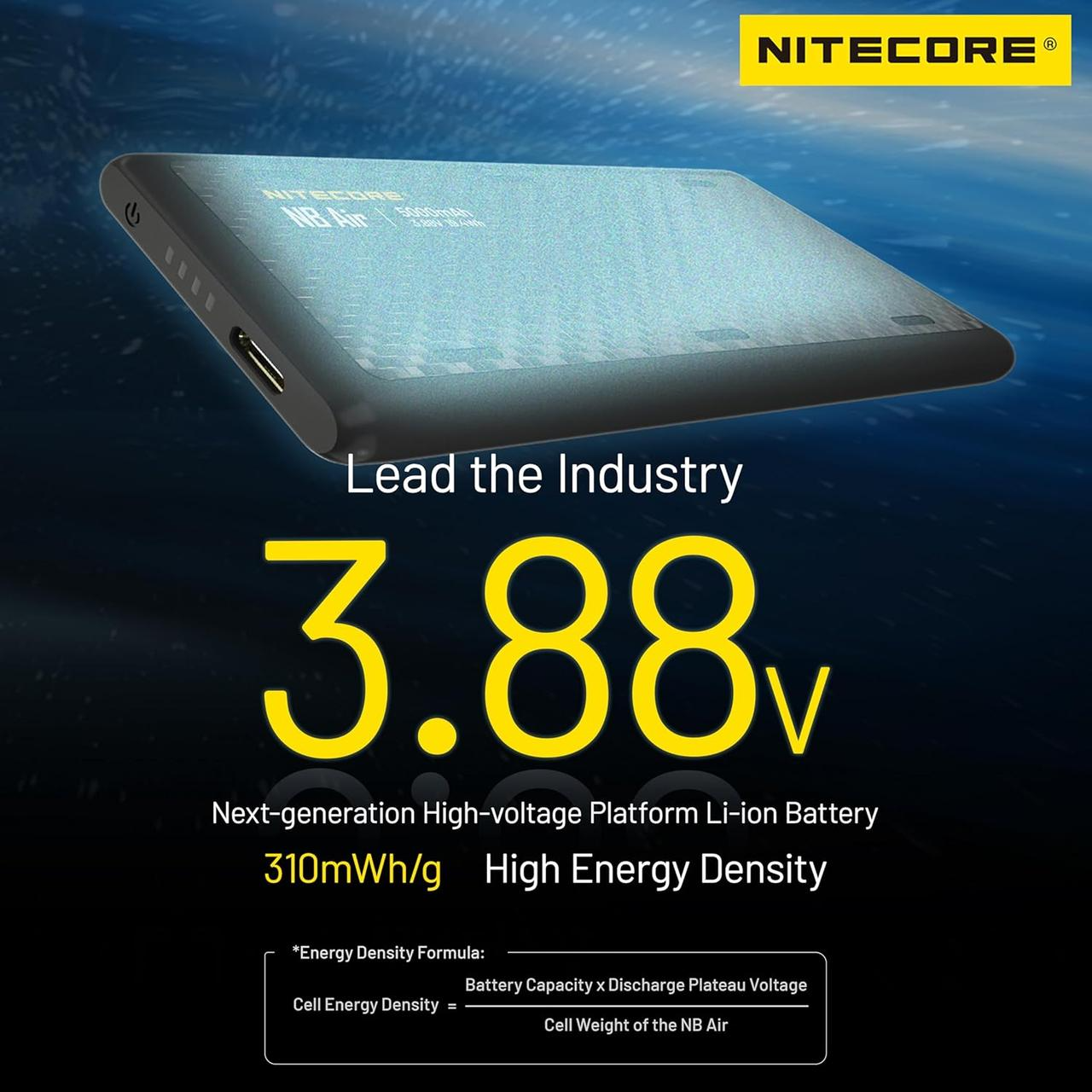 Павербанк Nitecore NB AIR 5000mAh з карбоновим корпусом і захистом IPX7 QC/PD 3.0 (001072) - фото 3