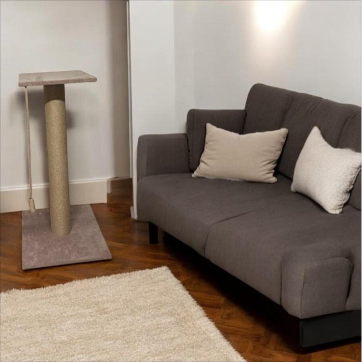 Когтеточка с полкой для кошек Scratching post столбик на подставке 80 см - фото 3 Когтеточка с полкой для кошек Scratching post столбик на подставке 80 см - фото 3