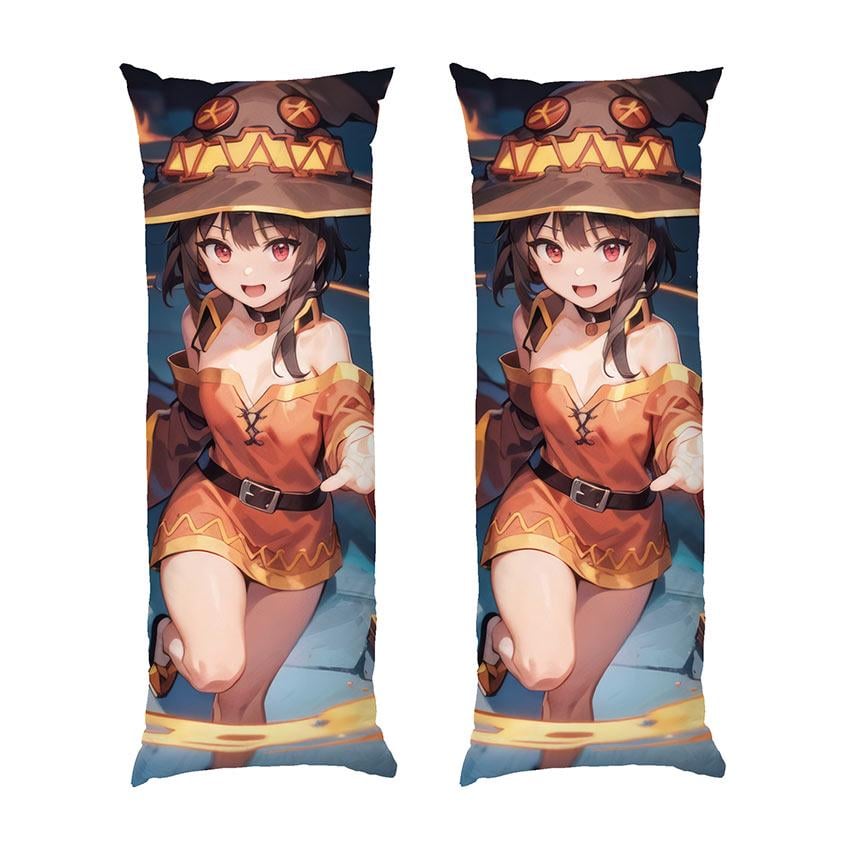 Подушка дакимакура Megumin with fire Konosuba габардин 120х40 см (113215-1)