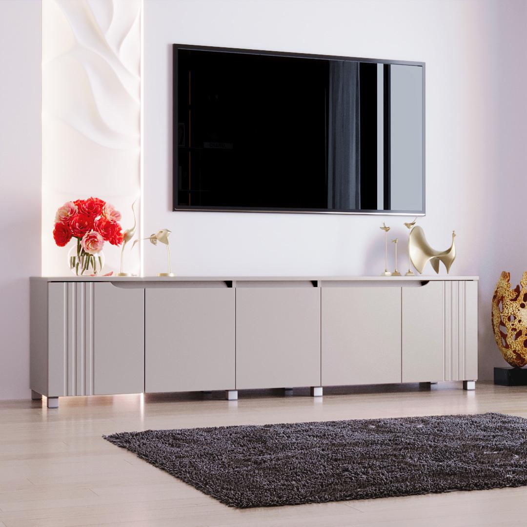 Тумба под ТВ DiPortes Портленд К-235 МДФ 200х53х40 см Кашемир (01297) Тумба под ТВ DiPortes Портленд К-235 МДФ 200х53х40 см Кашемир (01297)