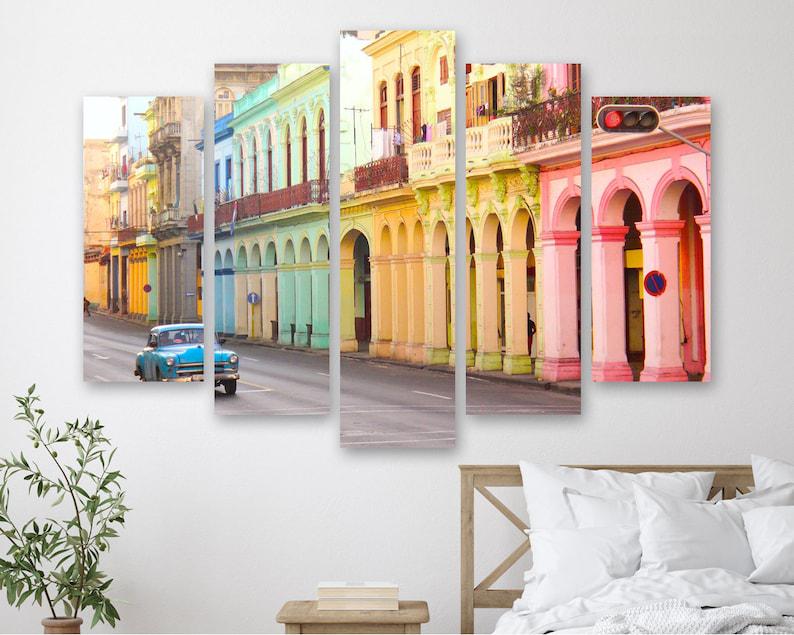 Модульная картина на холсте из пяти частей KIL Art Столица Кубы Гавана 137x85 см (M51_L_292)
