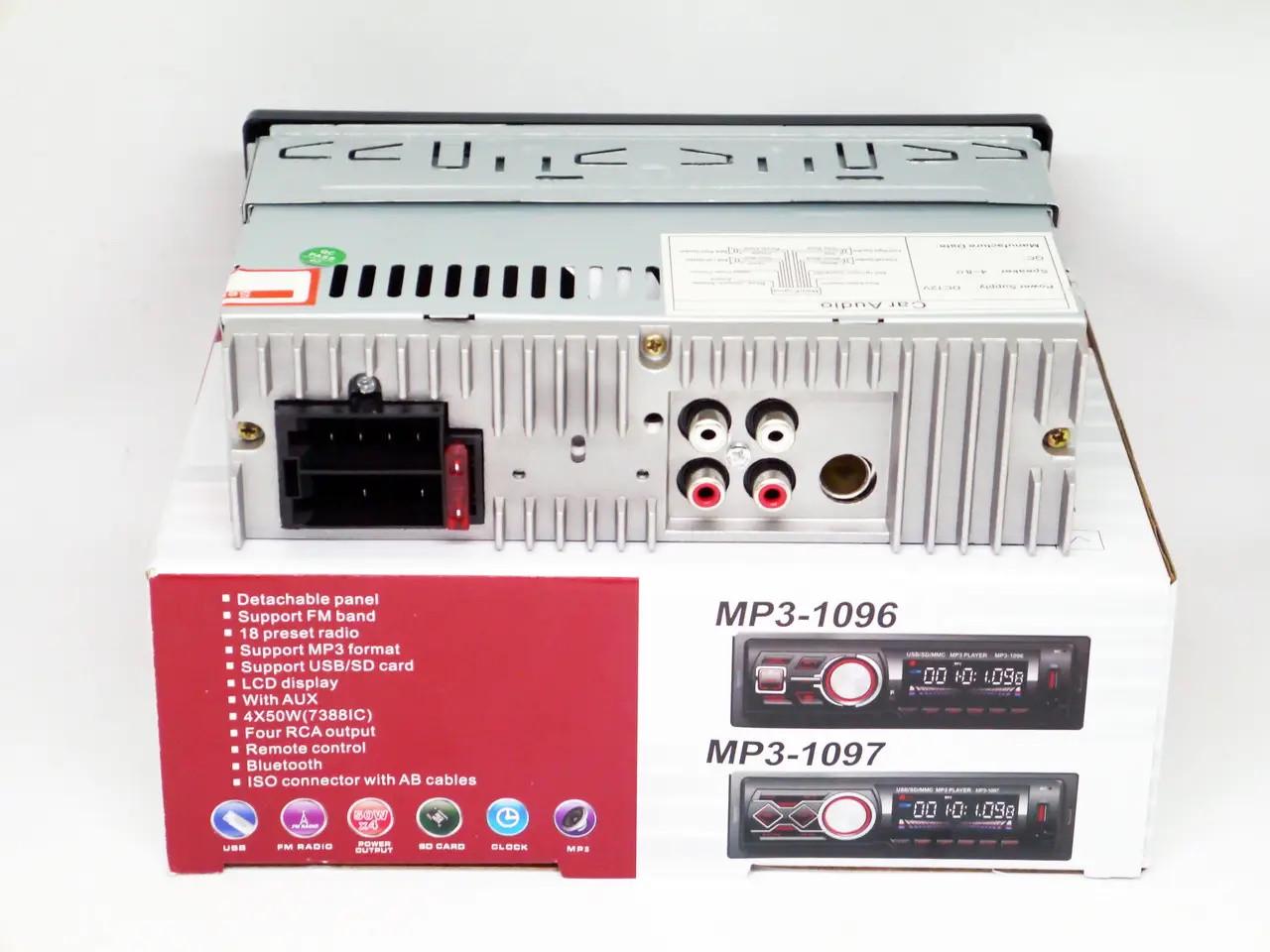 Автомагнітола 1DIN MP3 1096 BT ISO знімна панель Bluetooth/USB/SD/AUX/пульт (7337) - фото 7 Автомагнітола 1DIN MP3 1096 BT ISO знімна панель Bluetooth/USB/SD/AUX/пульт (7337) - фото 7