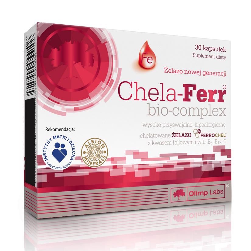 Железо хелат 14 мг с витамином C и фолиевой кислотой Olimp Chela-Ferr Bio-Complex 30 капс.
