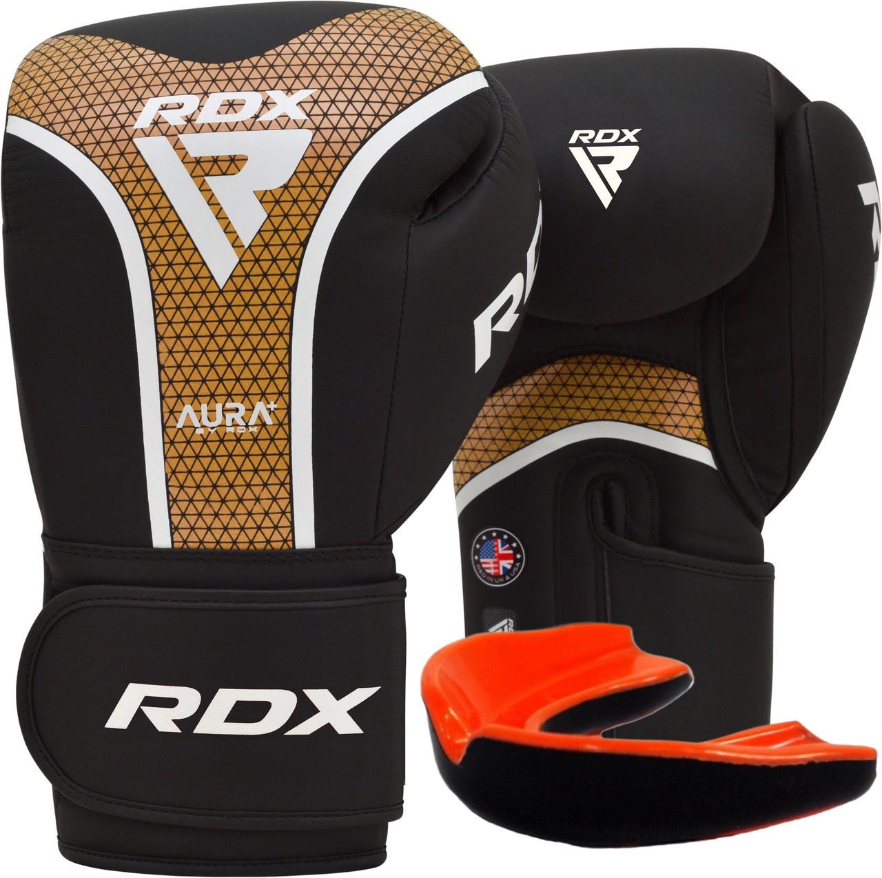 Боксерские перчатки RDX AURA PLUS T-17 Black Golden