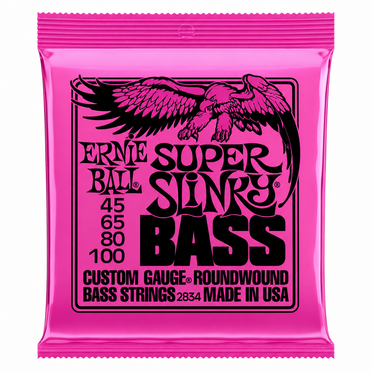 Струны для 4-струнной бас-гитары Ernie Ball Super Slinky Bass 2834 Roundwound никелированные (36025602)