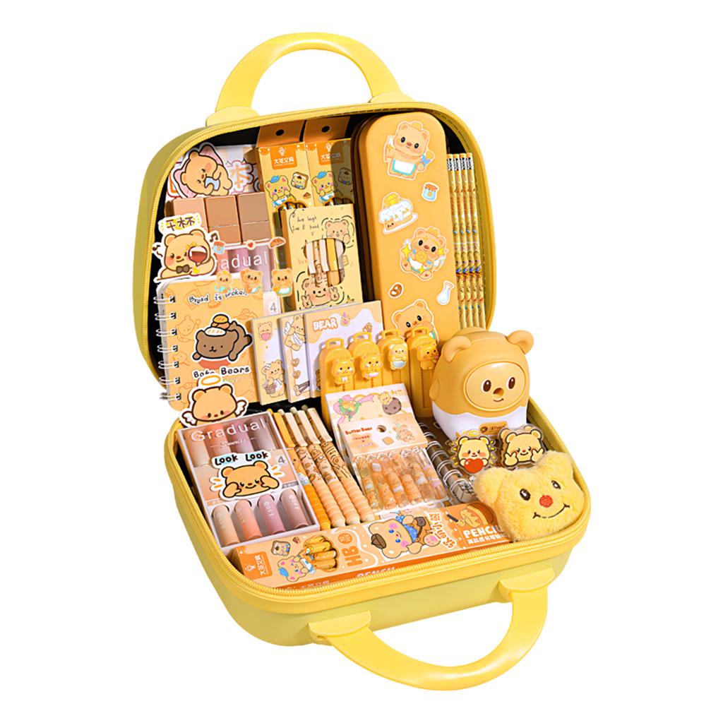 Набір канцелярії в чемодані Ведмедик 55в1 Жовтий Набір канцелярії в чемодані Ведмедик 55в1 Жовтий