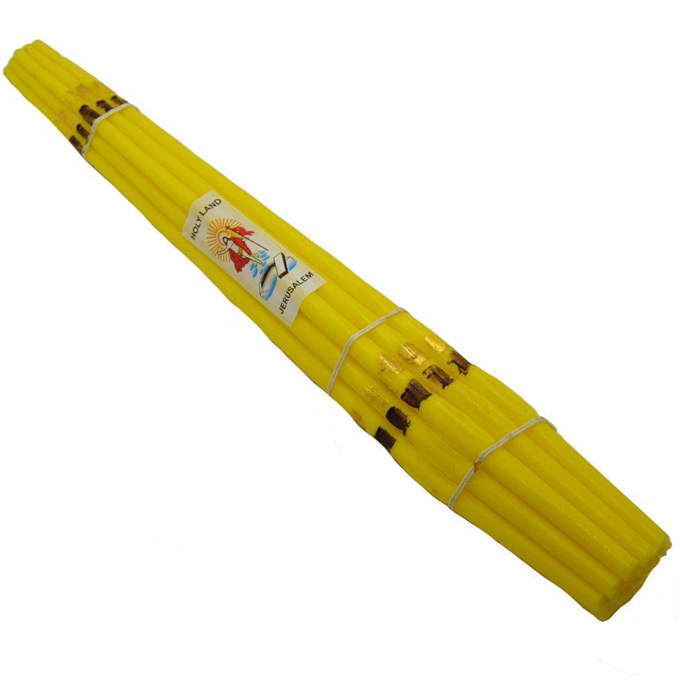 Свічки Єрусалимські парафінові 37 см 14 шт. Жовтий (101-0020)