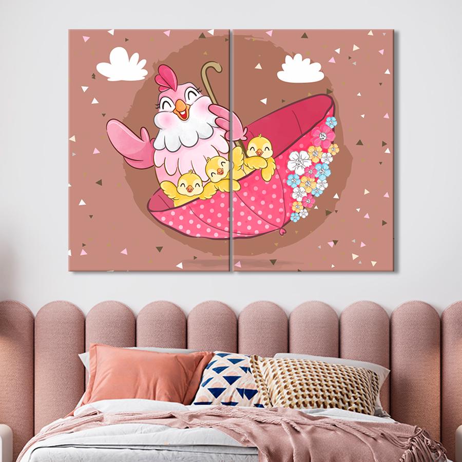 Картина в детскую комнату Мама курица с цыплятами 165x122 см (A1380-2)