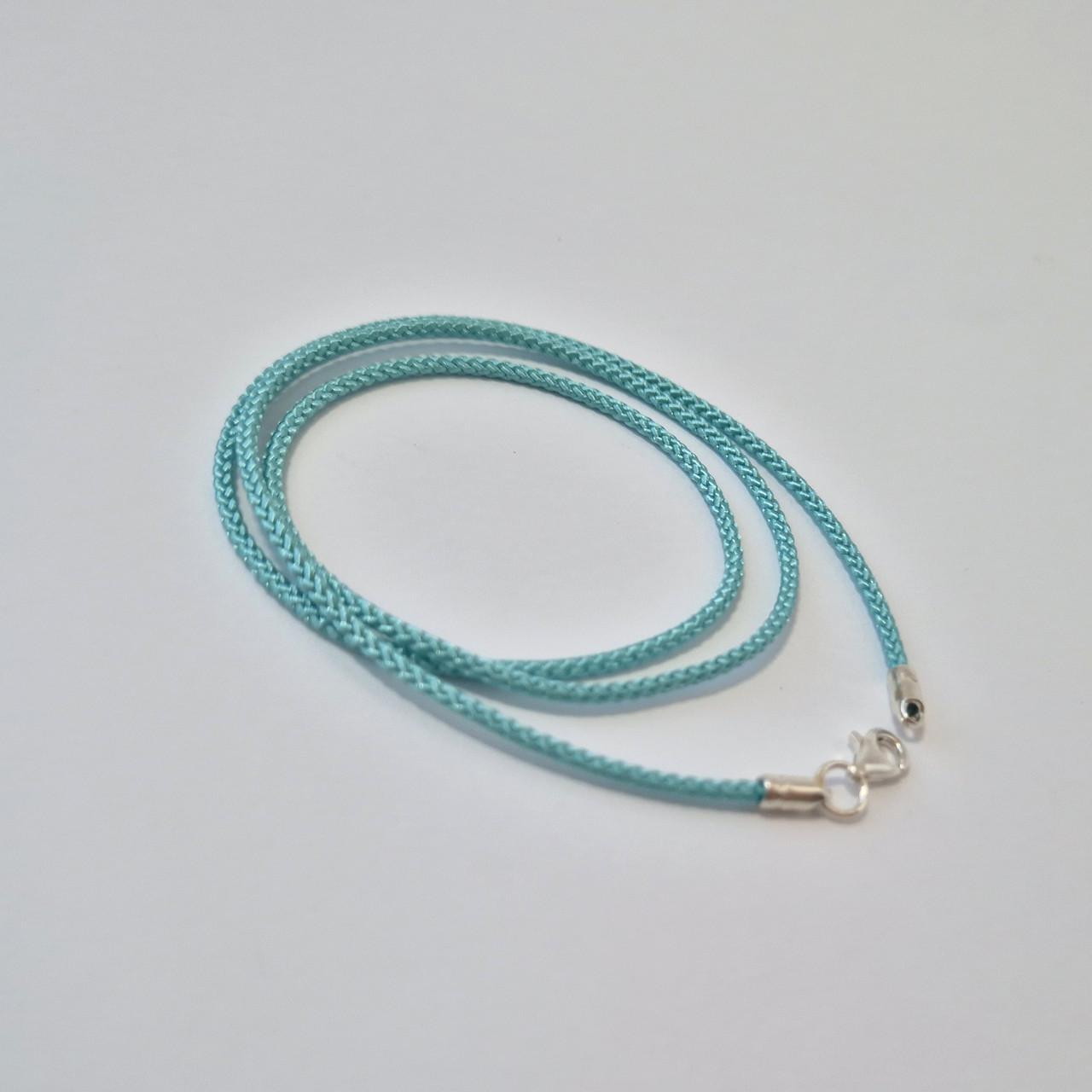 Шнурок на шию срібло 925 проби 0,98 г 2 мм 50 см Блакитний (6010/2ш) - фото 3 Шнурок на шию срібло 925 проби 0,98 г 2 мм 50 см Блакитний (6010/2ш) - фото 3