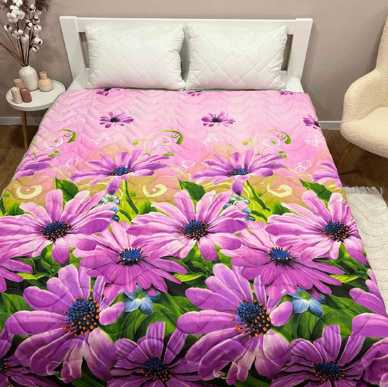 Одеяло летнее двухстороннее с рисунком двуспальное 180x210 см Лиловый (27455722) - фото 2 Одеяло летнее двухстороннее с рисунком двуспальное 180x210 см Лиловый (27455722) - фото 2