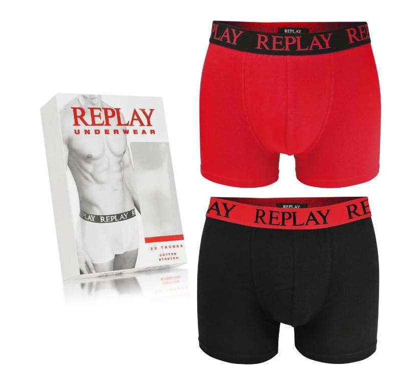 Трусы боксеры мужские анатомические Replay 2 шт. L Черный/Красный (7575754) - фото 2 Трусы боксеры мужские анатомические Replay 2 шт. L Черный/Красный (7575754) - фото 2