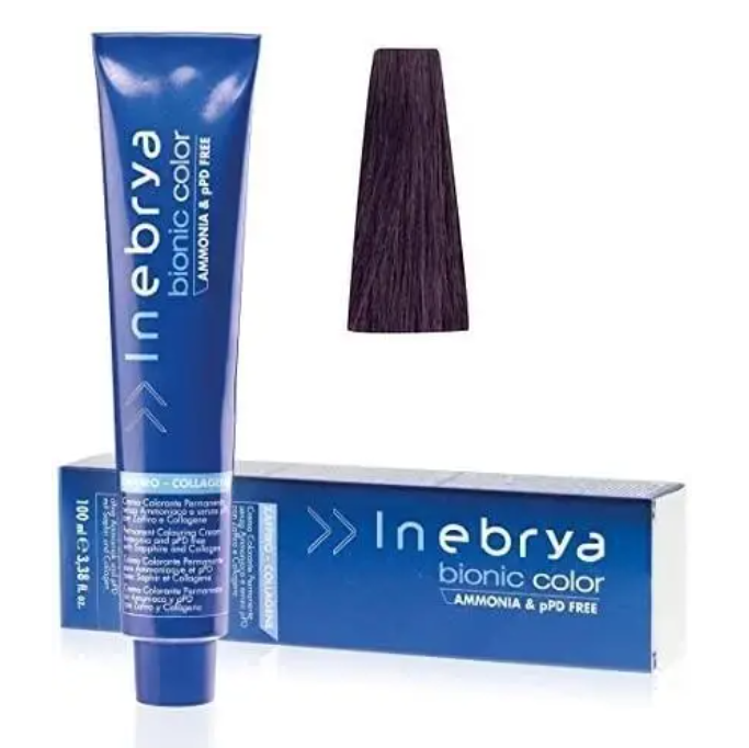Крем-краска для волос INEBRYA Bionic Сolor стойкая без аммиака 100 мл 4/2 Каштановый фиолетовый